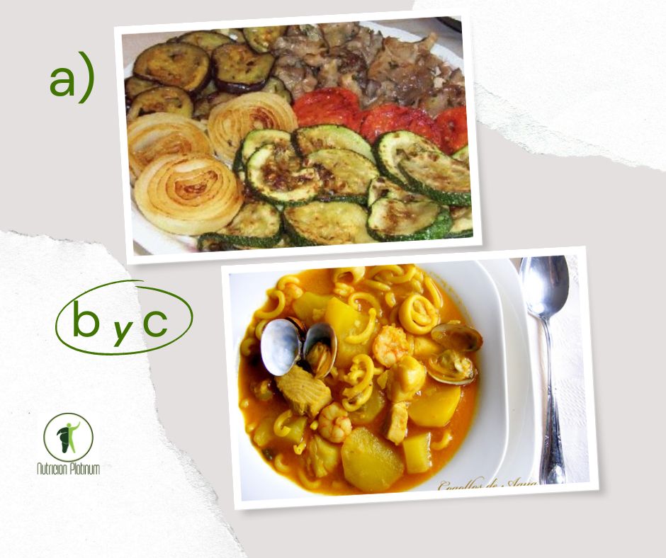 Parrillada de verduras con olla marinera